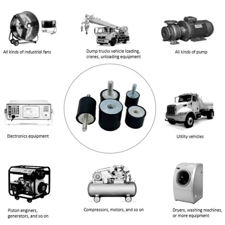 Nr, Cr, NBR, FKM, EPDM OEM Shock Absorbers; Customized Rubber Damper